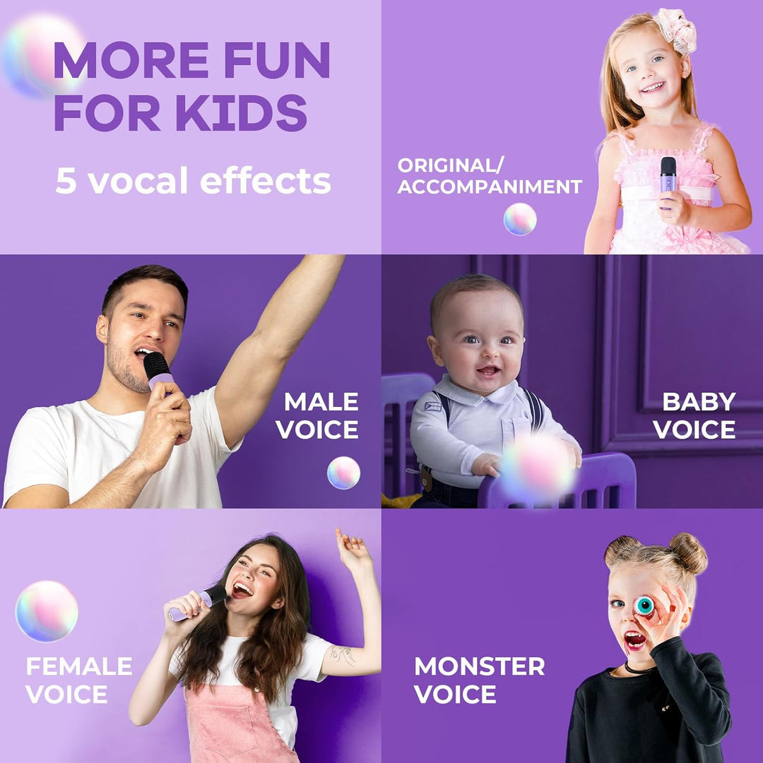 YLL Mini Kinder Karaoke Maschine mit 2 Mikrofon, Karaoke Geschenke für Mädchen Alter 3 4 5 6 7 8 9 1