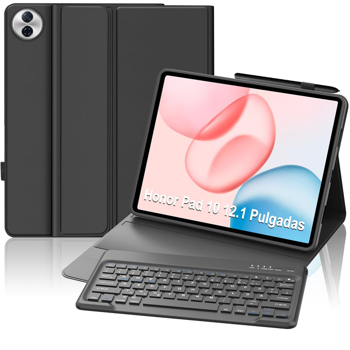 Hülle mit Tastatur für Honor Pad 10 2025/Honor Pad 20 2026 12.1 Zoll | Bluetooth Abnehmbarer Tastatu