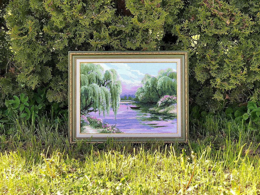 Riolis Kreuzstich Set Ruhiger Morgen, Zählmuster, 40x30cm
