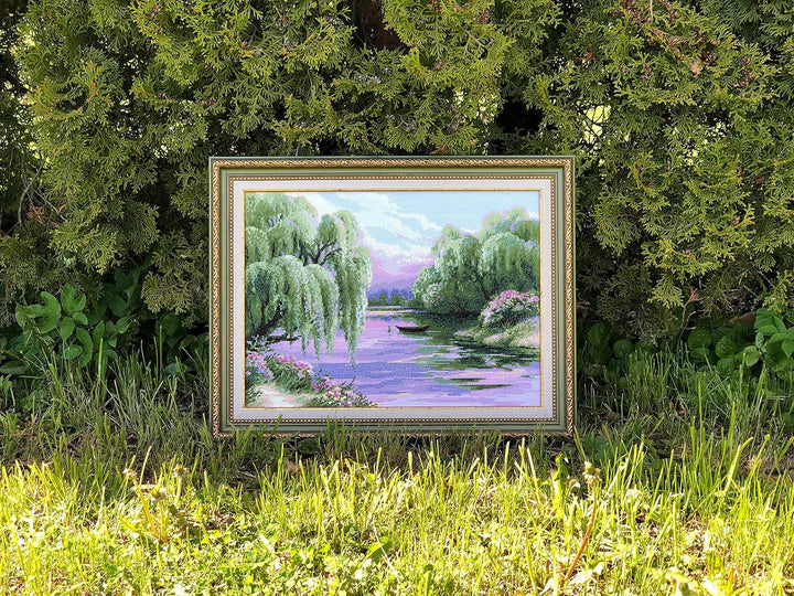 Riolis Kreuzstich Set Ruhiger Morgen, Zählmuster, 40x30cm