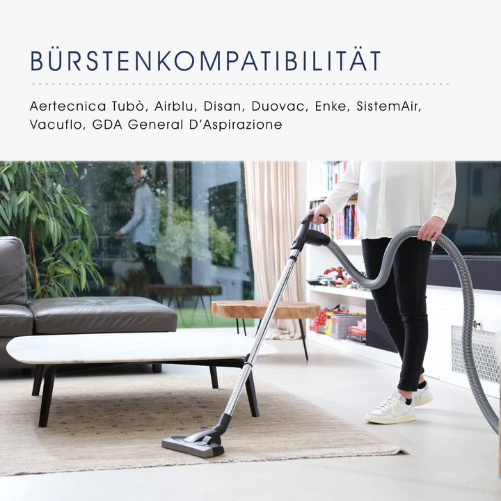 vacuplanet Kombibürste Teppich-Hartboden Deluxe für Zentralstaubsauger Durchmesser ø32mm - für Böden
