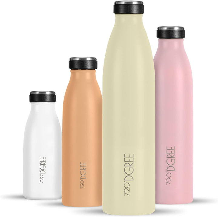 720°DGREE Edelstahl Trinkflasche “milkyBottle” - 750ml - BPA-Frei, Auslaufsicher, Kohlensäure geeign