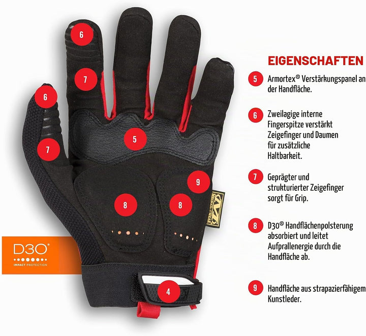 Mechanix Wear: M-Pact Arbeitshandschuhe – Berührungsfähig, Aufprallschutz, Absorbiert Vibrationen (G