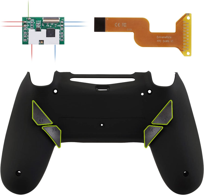 eXtremeRate Programmierbar Dawn Remap Kit für ps4 Controller, Rückseite Hülle Gehäuse Case&Upgrade-B