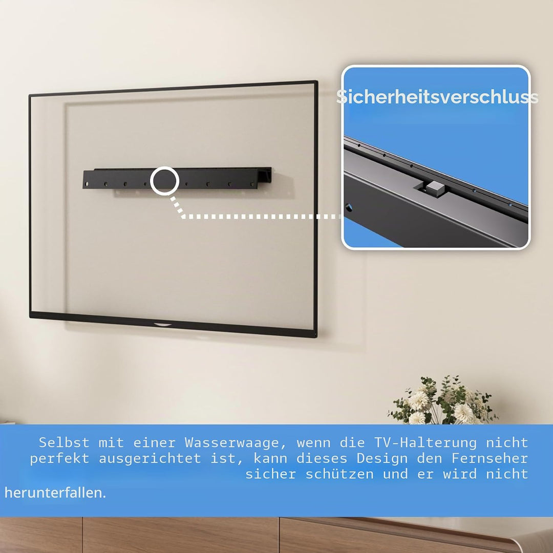 TV Wandhalterung für 12–55 Zoll Flach & Curved Fernseher oder Monitor bis zu 45kg, ohne Bohren, max.