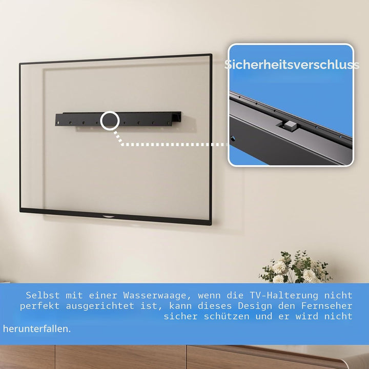 TV Wandhalterung für 12–55 Zoll Flach & Curved Fernseher oder Monitor bis zu 45kg, ohne Bohren, max.