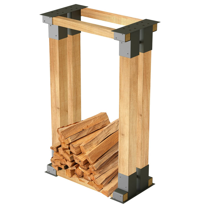 UISEBRT Holzstapelhilfe für Kaminholz Stabile Brennholz Stapelhilfe Holzstapelhalter Gestell Holz au