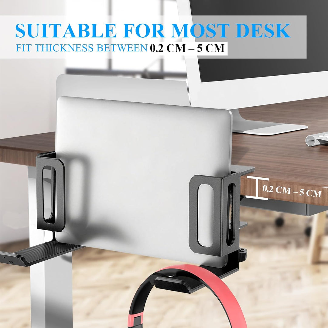 2 Stück Seitlich Aufhängbarer Laptop Organizer am Schreibtisch, Verstellbare Schreibtisch Seitenaufb