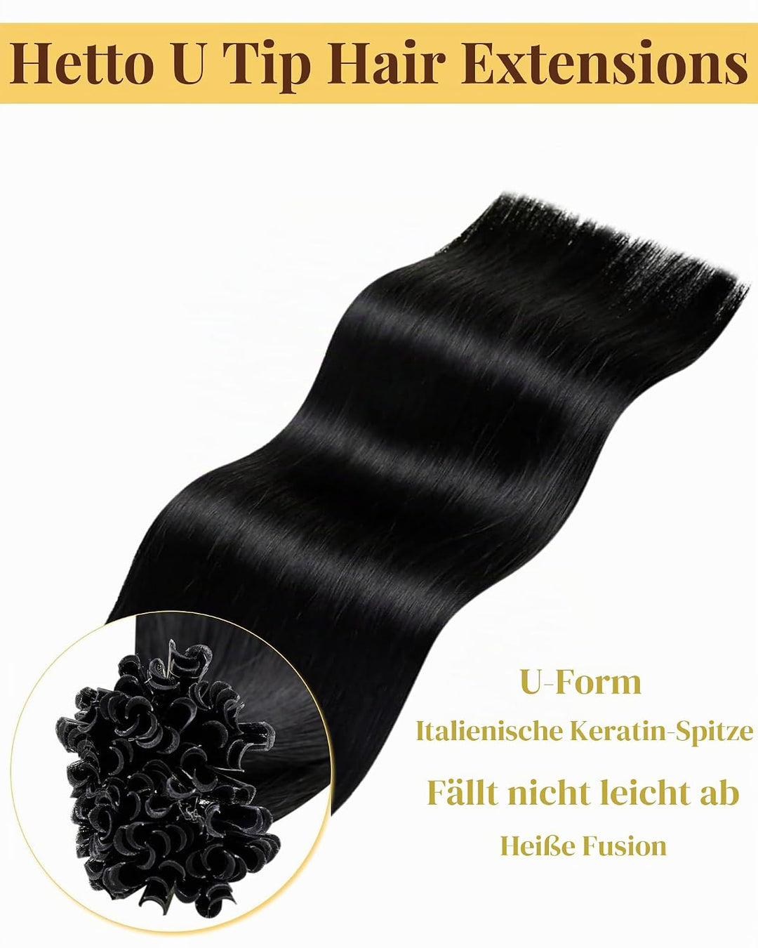 Hetto Bonding Extensions Echthaar Schwarz Extensions Echthaar Bondings Gerade Invisible Remy Haare P