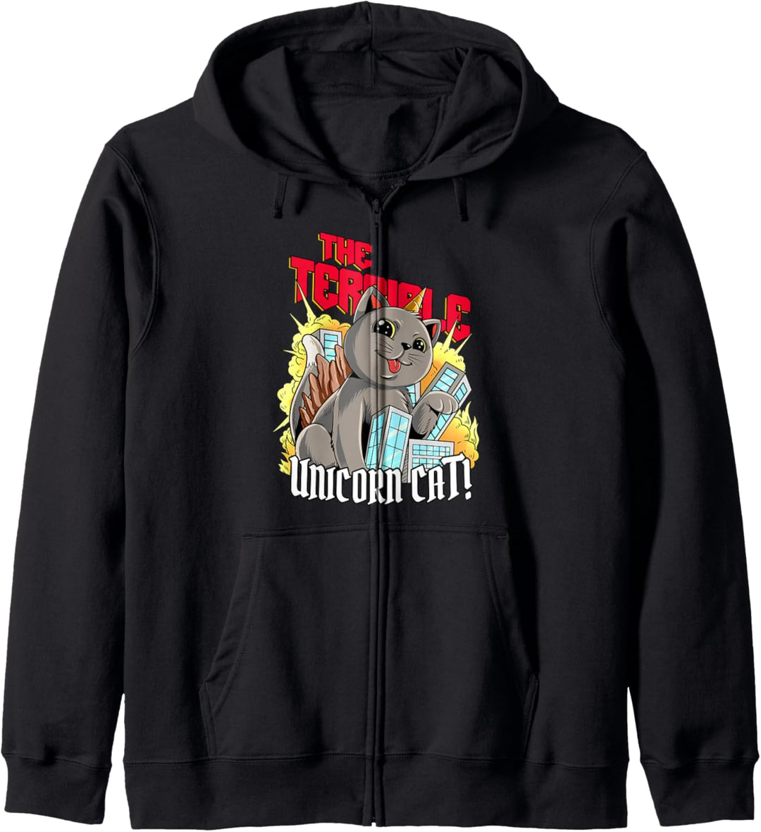 Schreckliche Einhorn Katze Monster Kätzchen Tokio Mieze Kapuzenjacke