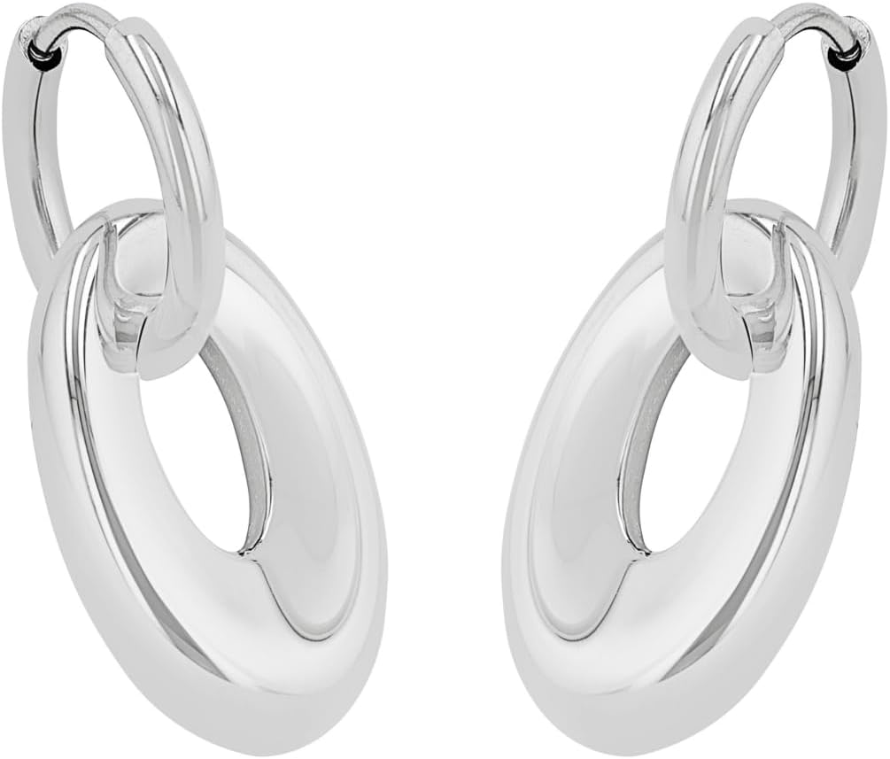 s.Oliver Creolen Edelstahl Damen Ohrschmuck, 2,7 cm, Silber, Kommt in Schmuck Geschenk Box, 2034822