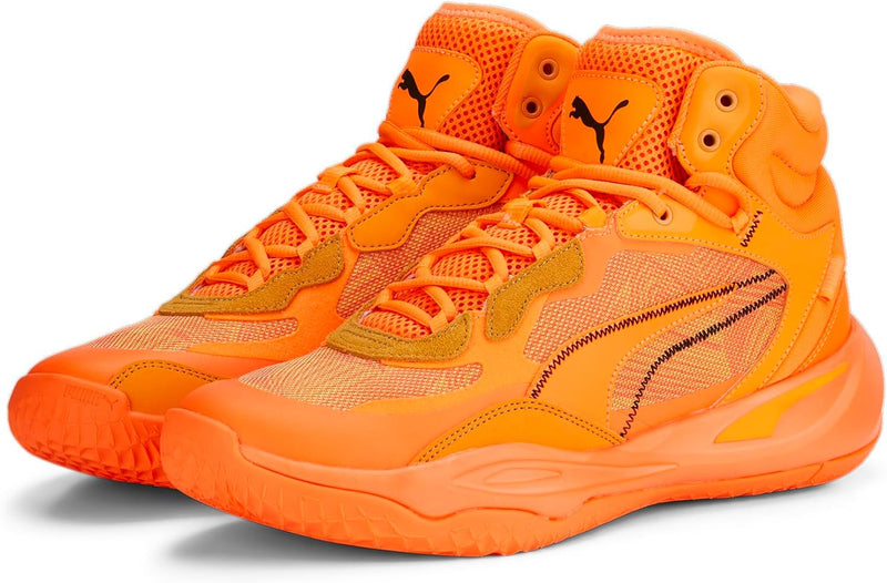 PUMA Herren Playmaker Pro Mid Laser Basketballschuh 40.5 EU Ultra Orange Clemaletine, 40.5 EU Ultra