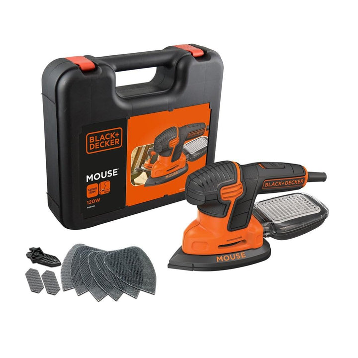 Black+Decker Dreieckschleifer Mouse KA2500K – Kraftvolle Schleifmaschine mit Staubfangbehälter inkl.