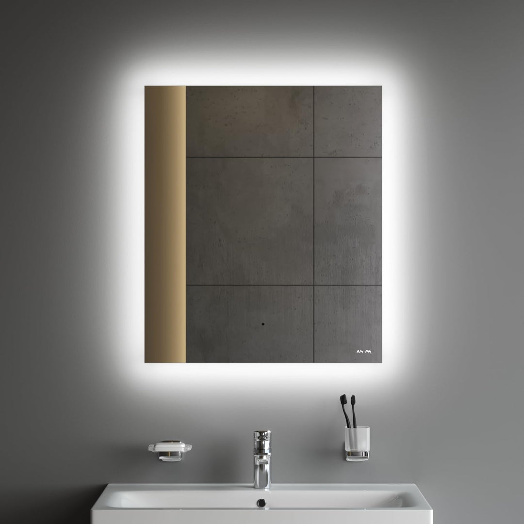 AM.PM Hit – LED Spiegel 60 x 70 cm mit Beleuchtung | Badezimmerspiegel mit LED | Spiegel mit Licht d