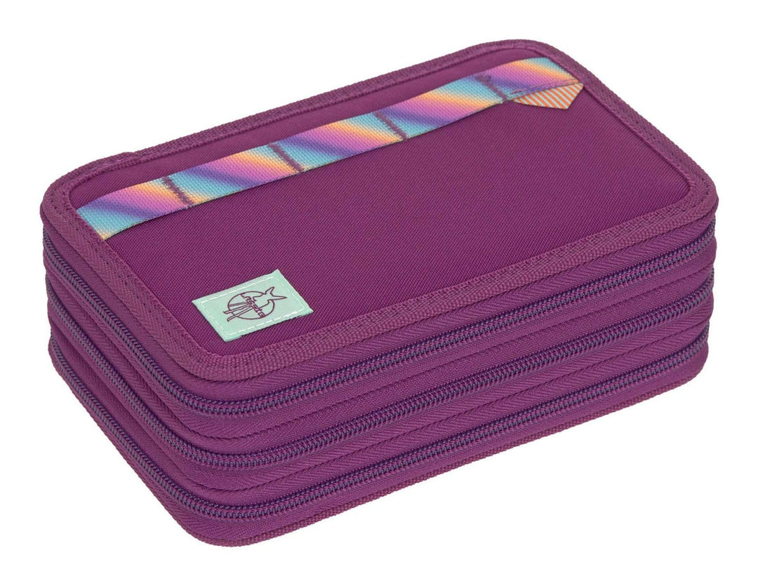 LÄSSIG Federmäppchen Unique School Triple Pencil Case Slim Lilac violett