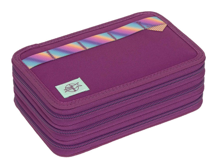 LÄSSIG Federmäppchen Unique School Triple Pencil Case Slim Lilac violett