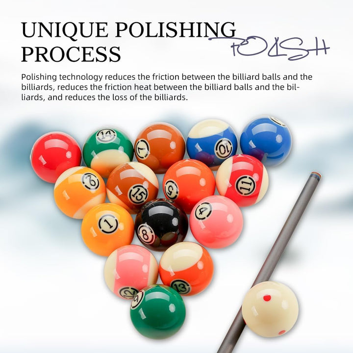 KONLLEN Phenolic Resin Billiard Balls Set 2-1/4'' Regulation Size Tournament Pool Balls Set Pool Tab