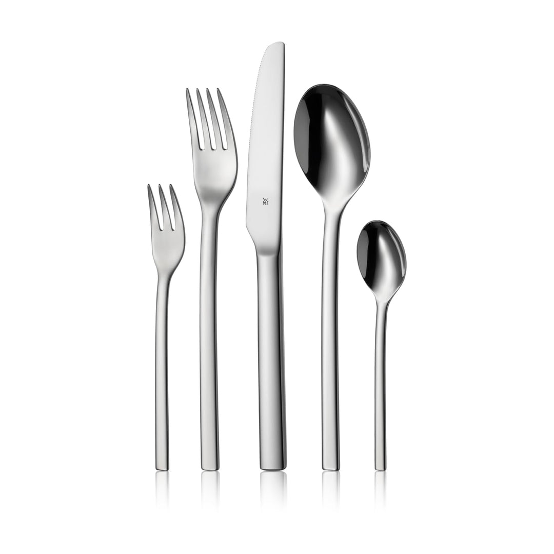 WMF Tavira Besteckset 6 Personen, 30 teilig, Monobloc-Messer, Cromargan Edelstahl poliert, glänzend,