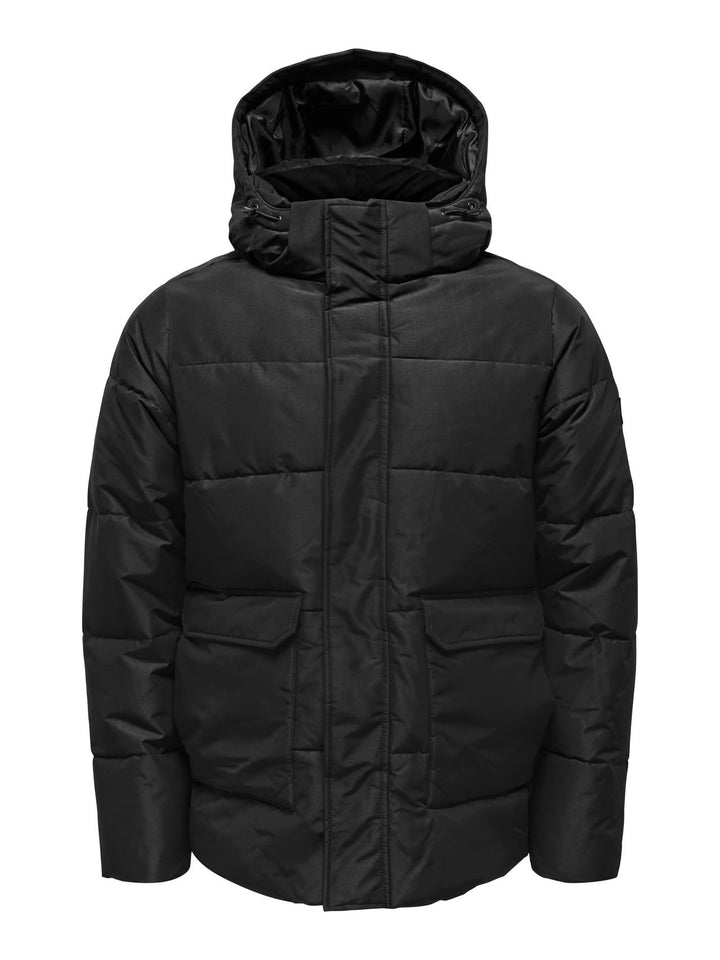 Only &amp; Sons Male Daunenjacke ONSCARL Daunenjacke | Puffer Jacket XL Schwarz, XL Schwarz