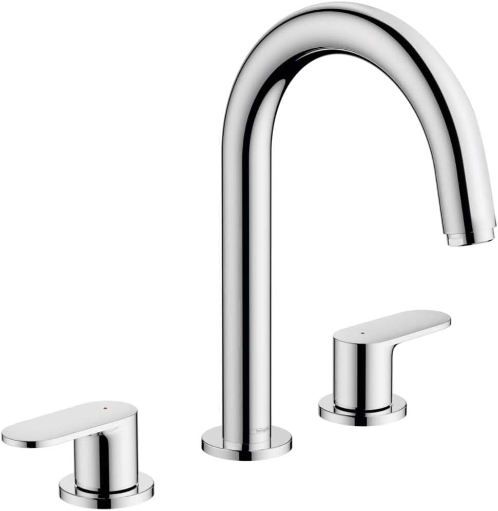 hansgrohe 3-Loch Waschtischarmatur Vernis Blend, Wasserhahn Bad Höhe 150 mm, mit Zugstange, Badarmat