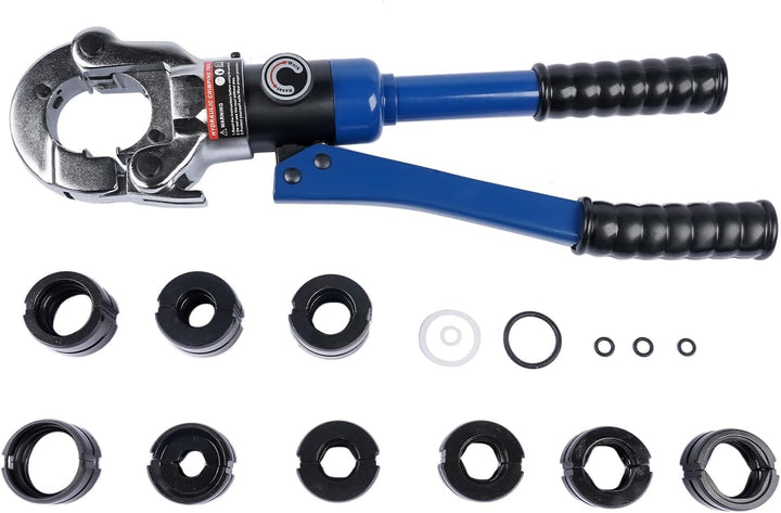360° Hydraulisches Krimptool für Kupferrohre (12, 15, 18, 22, 28 mm) und PEX-AL-PEX Rohre (16, 20, 2