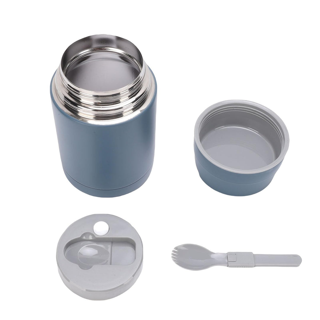Thermobehälter für Essen mit Faltbar Löffel, 1000 ml Kapazität Blau, Blau