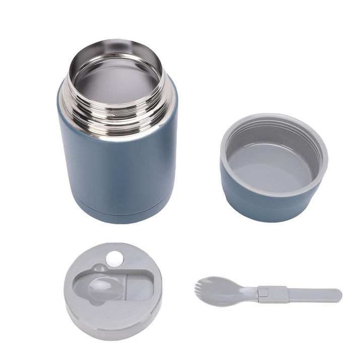 Thermobehälter für Essen mit Faltbar Löffel, 1000 ml Kapazität Blau, Blau
