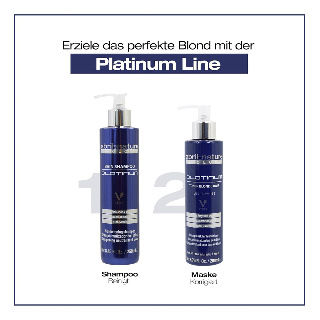 abril et nature Purple Platinum Treatment Shampoo, professionelle Haartonisierungsbehandlung, für bl
