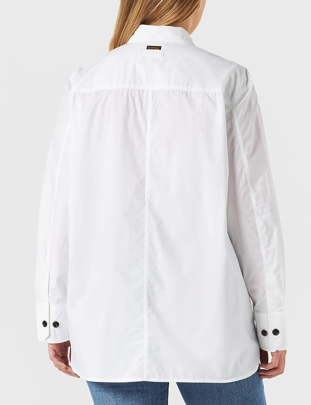 G Star RAW Damen Officer Boyfriend Hemd Shirts Weiss (White D21887-4481-110) L, Weiss (White D21887-