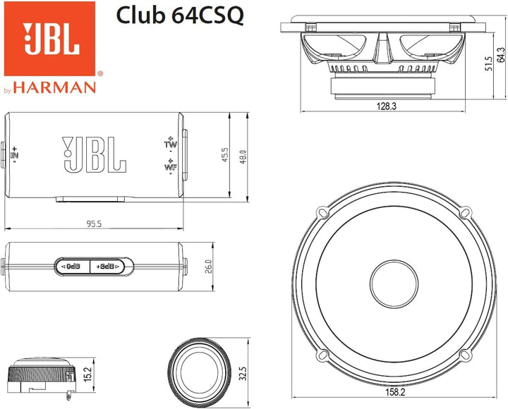 JBL Club Gen3 64CSQ 6.5'' (16cm) Lautsprecher Compo-Satz - Sound Quality