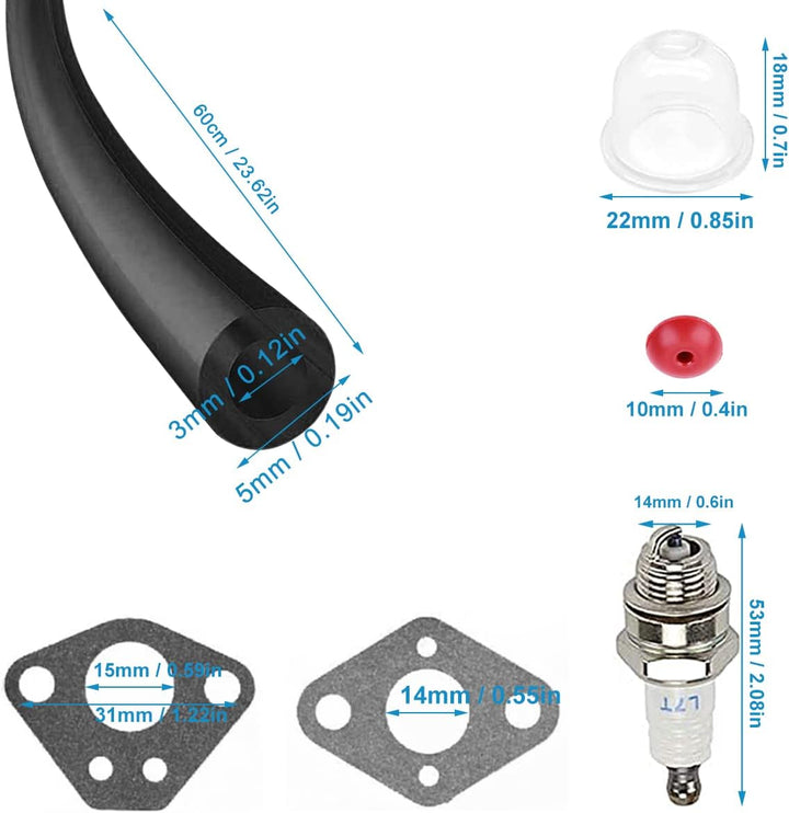 Vergaser-Kit für Kawasaki Th43 Th48 Motor Rasenmäher Trimmer Outdoor Gartengerät, mit Dichtung Kraft