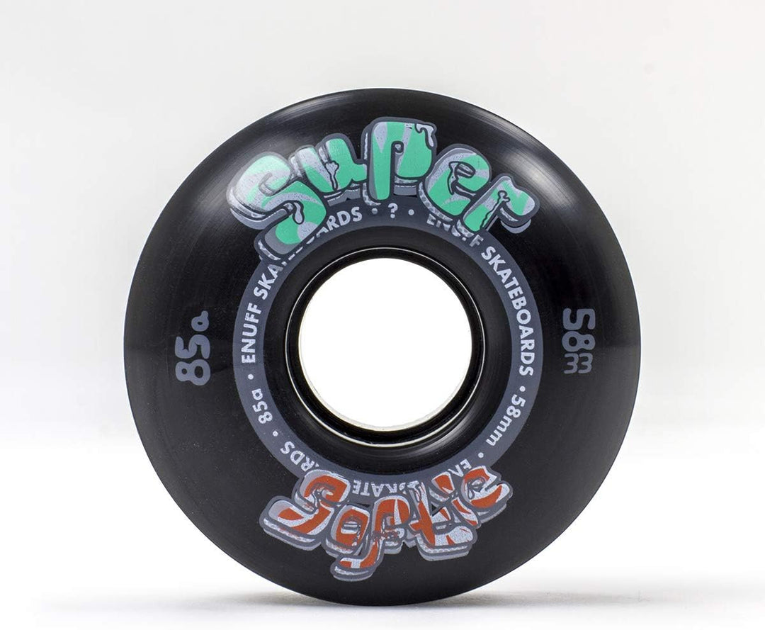 Enuff Skateboards Super Softie Wheels Räder 58mm schwarz (schwarz), 58mm schwarz (schwarz)