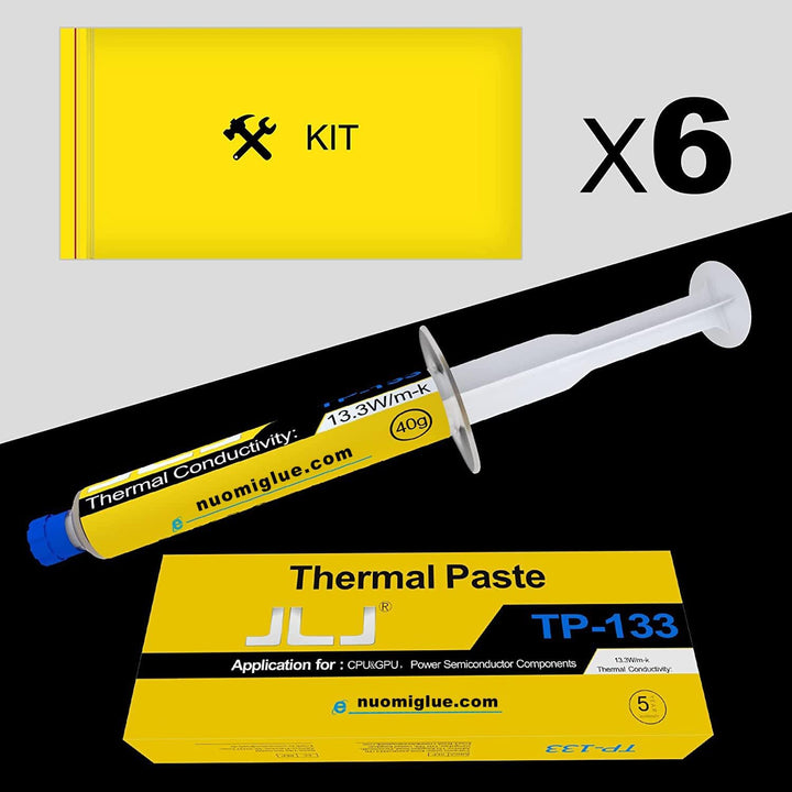 JLJ Wärmeleitpaste, 80g CPU Paste Wärmeleitpaste Kühlkörper enthalten 6 Werkzeugsätze für IC/Prozess