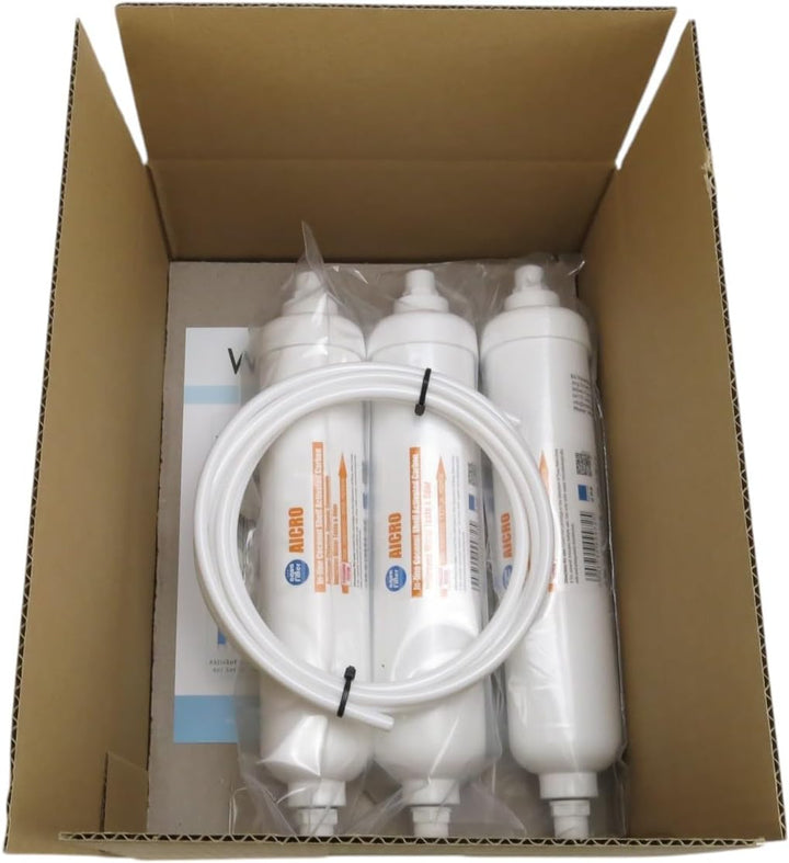 GAC 3 x Aquafilter AICRO Kühlschrankfilter Wasserfilter Aktivkohle 6 mm Schlauch zum Stecken, DD-709