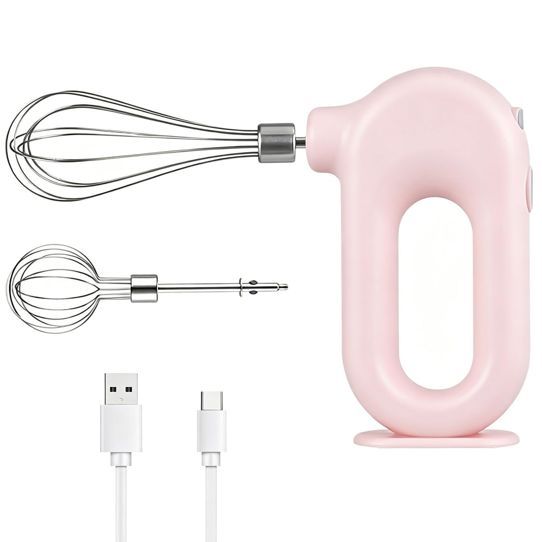 Kabelloser Handmixer Elektrischer, Edelstahl-Schwingbesen Mini-Eierschläger 4-Gang-Einstellbarer Min