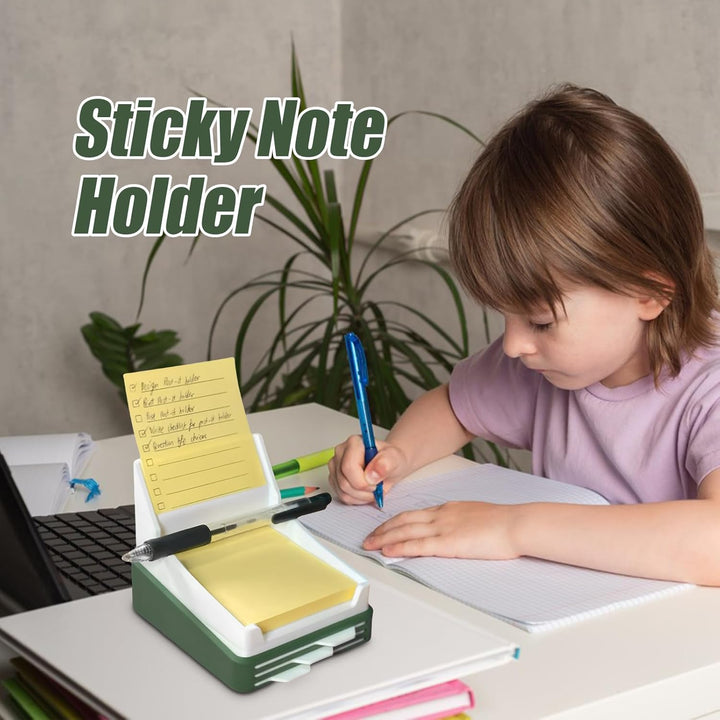 Sticky Note Holder, Memo Pad Organizer, 10 x 11 x 9 cm/3,9 x 4,3 x 3,5 Zoll Desktop Storage Box, Kee