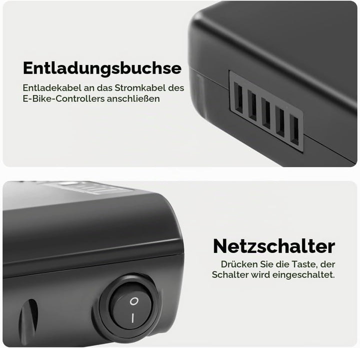 SHIMOST E-Bike Li-ion Batterie 36V 14,5Ah Hailong Akku mit Ladegerät für Elektrofahrrad Pedelec, Pas