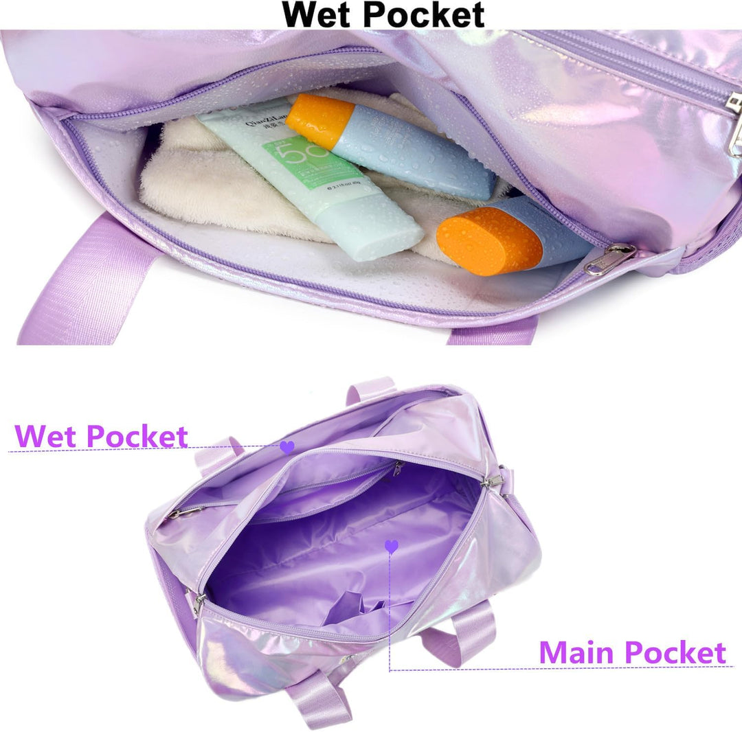 Jumpopack Kinder Mädchen Tanztasche Ballett Tasche Handtasche Mädchen Geschenk mit Nassfach - Regenb