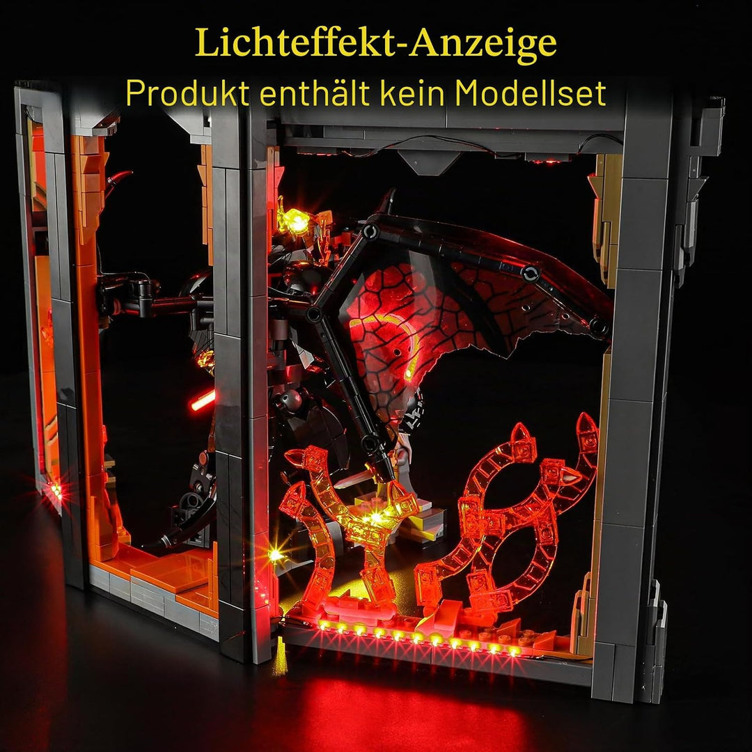GEAMENT LED Licht-Set Kompatibel mit Lego Der Herr der Ringe Balrog Bücherstütze Icons 10367 Baustei