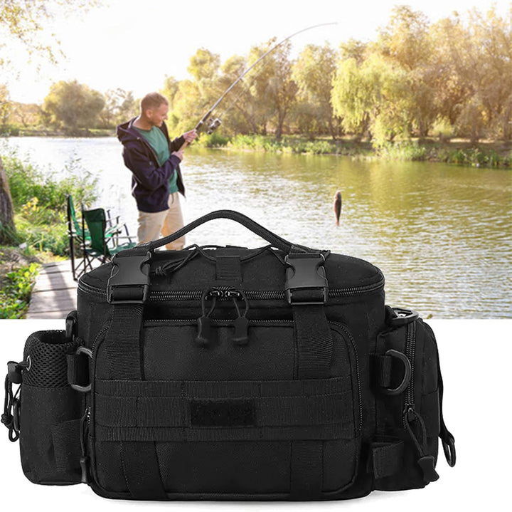 YUEMING Angeltasche, Fishing Angeltasche, Angelkoffer Forellen-Tasche Angeln mit gepolstertem Schult