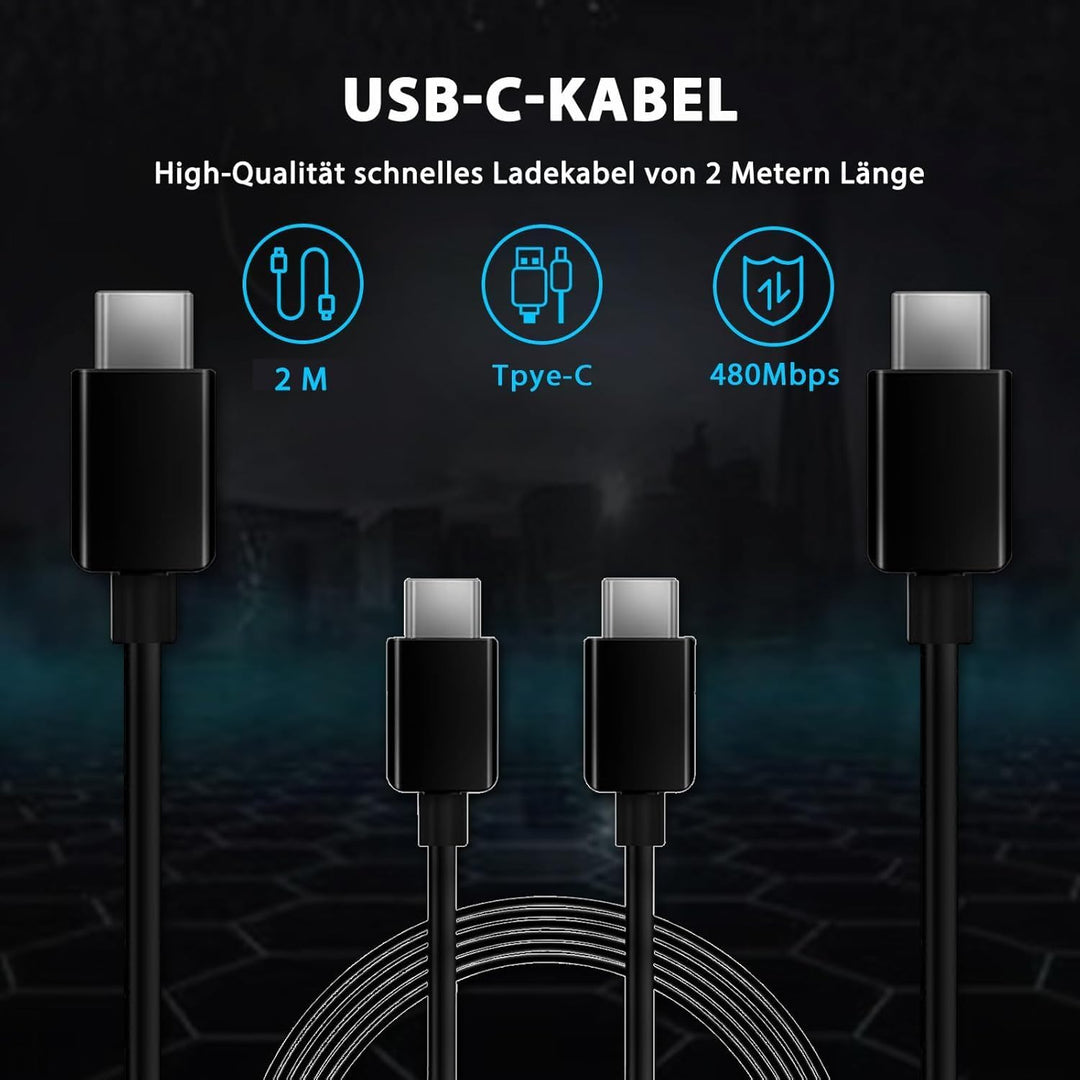 25W USB C Ladegerät 2er-Pack Schnellladegerät mit 2m Ladekabel für iPhone 17/15/16 Serie, USB C Netz
