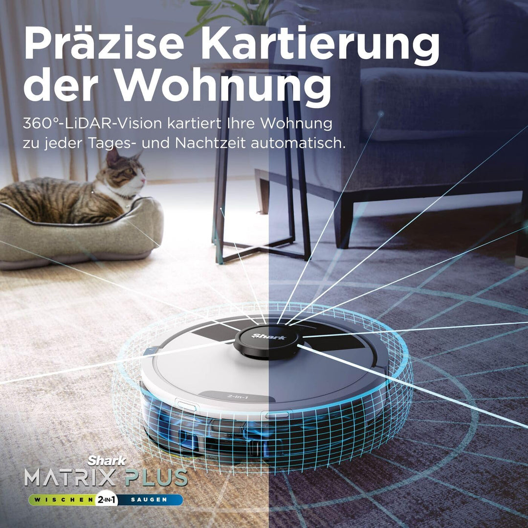 Shark Matrix Plus 2-in-1 selbstentleerter Wisch- & Saugroboter mit LiDAR Home Mapping & Kantenreinig