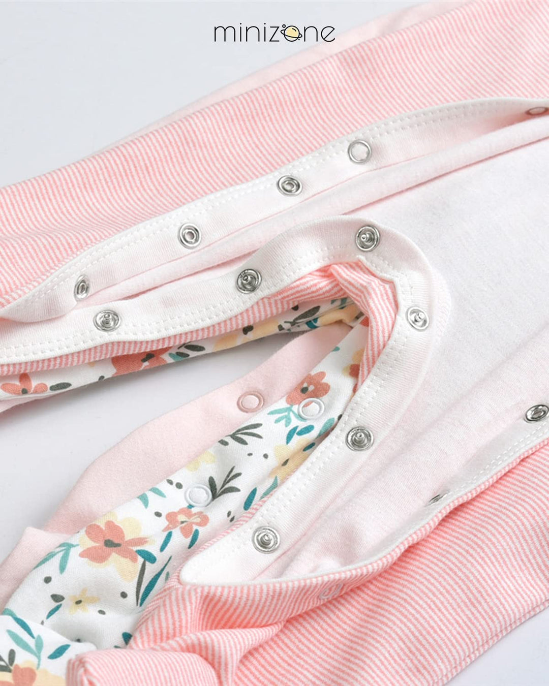 Minizone Baby Schlafanzug Pack of 3, Strampler Langarm Pyjamas Schlafstrampler 3-6 Monate 3-6 Monate