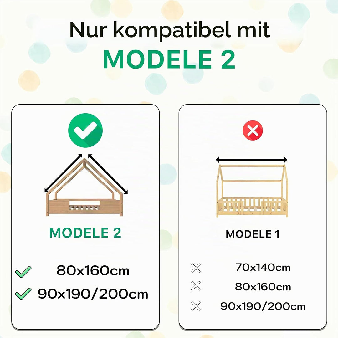 Hausbett Himmel - 100% Baumwolle Betthimmel Hausbett aus Musselin - Bett Vorhang Kinderbett - Himmel