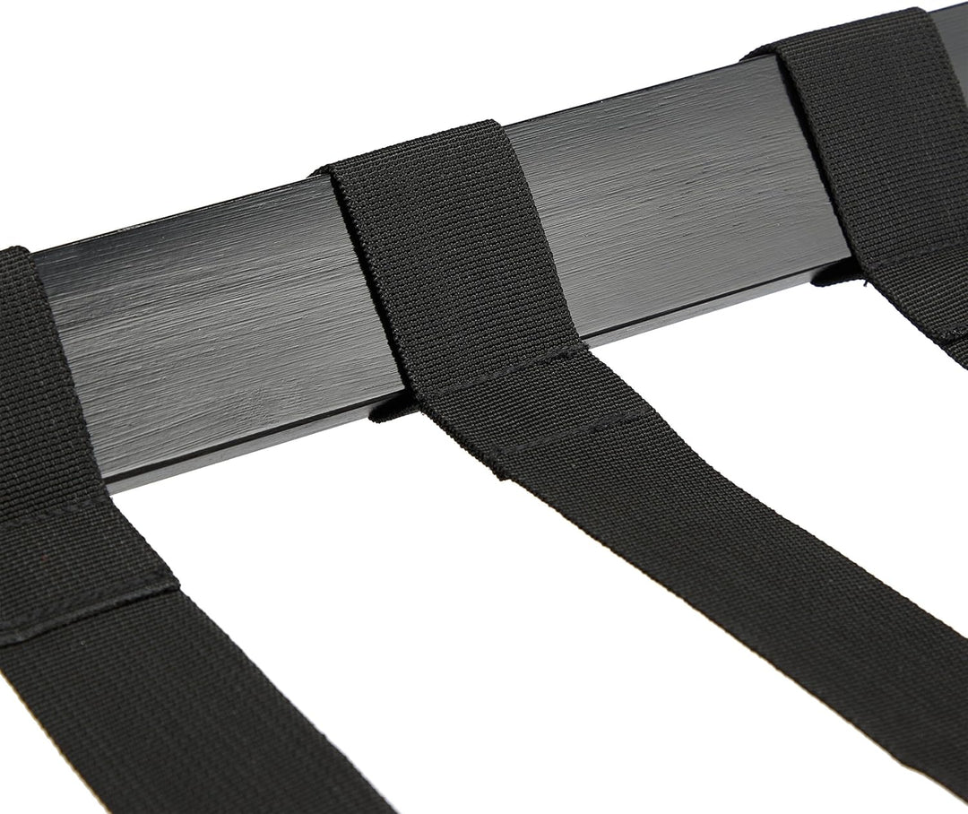 Relaxdays Kofferständer, klappbar, Bambus, HBT: 56x68,5x41,5 cm, Gepäckständer mit Ablage, Kofferabl