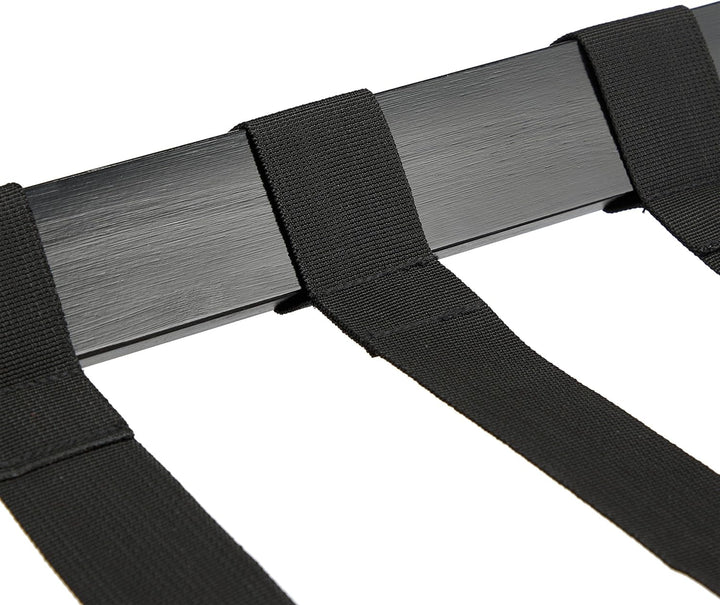 Relaxdays Kofferständer, klappbar, Bambus, HBT: 56x68,5x41,5 cm, Gepäckständer mit Ablage, Kofferabl