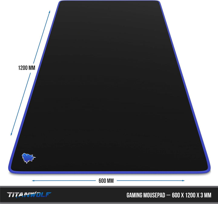 CSL - Übergrösse Mauspad Gaming Titanwolf 1200x600mm - XXXL Mousepad gross mit Motiv - XXXL Tischunt