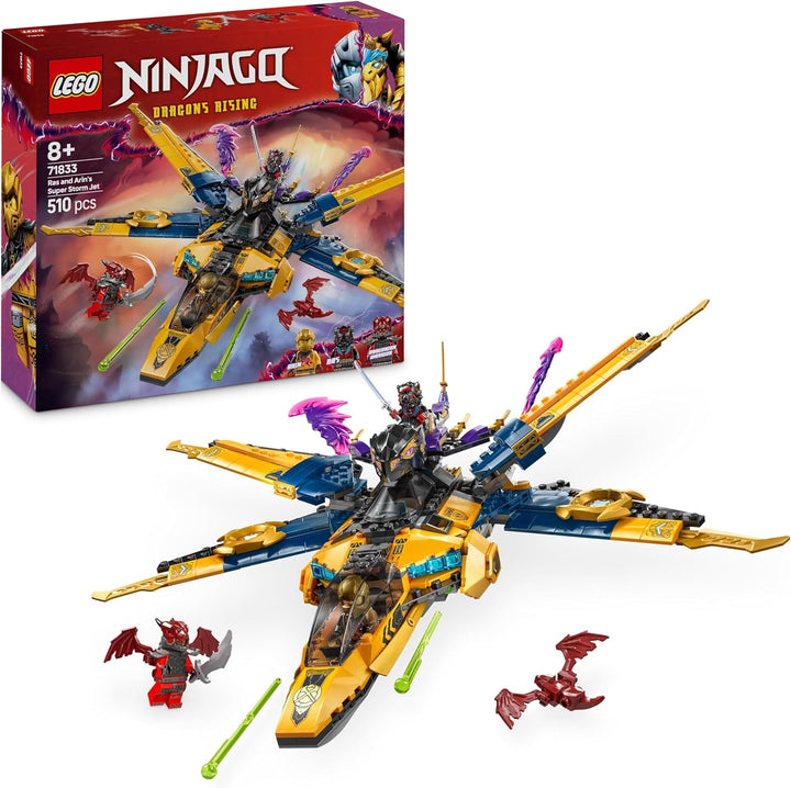 LEGO NINJAGO Ras und Arins Super-Sturmflieger - Spielzeug mit Drohne, Shootern, Klingen und Triebwer