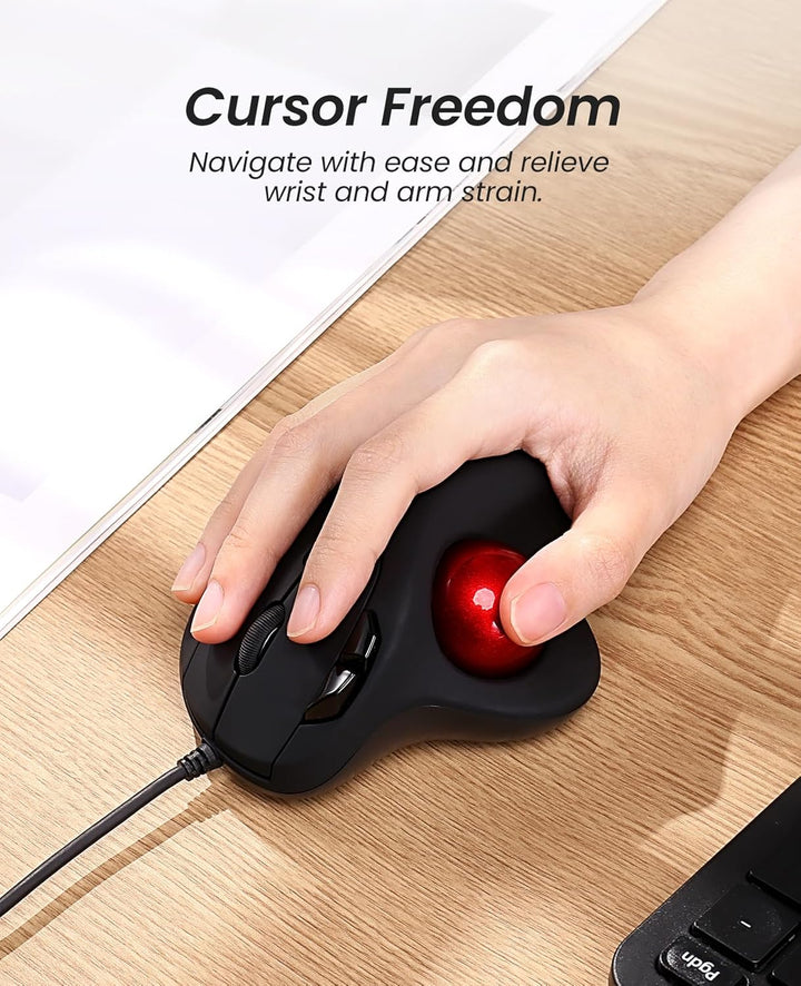 Nulea M509 Trackball Maus verdrahtet, Ergonomisches Design, Einfache Daumenkontrolle, Präzise und re