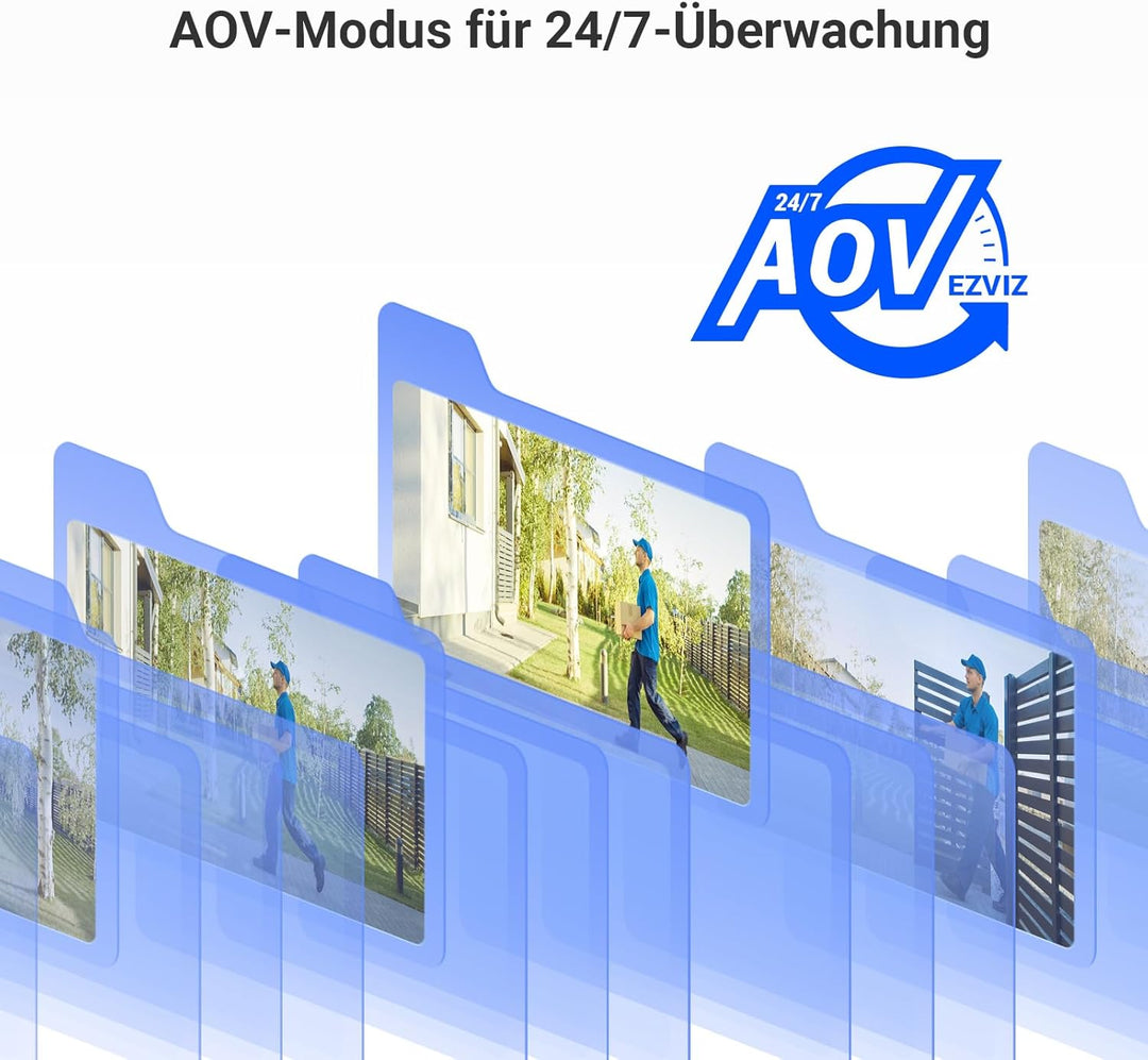EZVIZ 4K Überwachungskamera Aussen Akku, Solar WLAN Kamera Outdoor mit 10400 mAh Akku, KI Personen-/